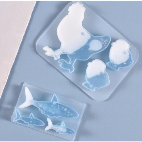 Chicken/Fish Silicone Keychain Mold DIY Pendant Epoxy Resin Mould Home Accessory