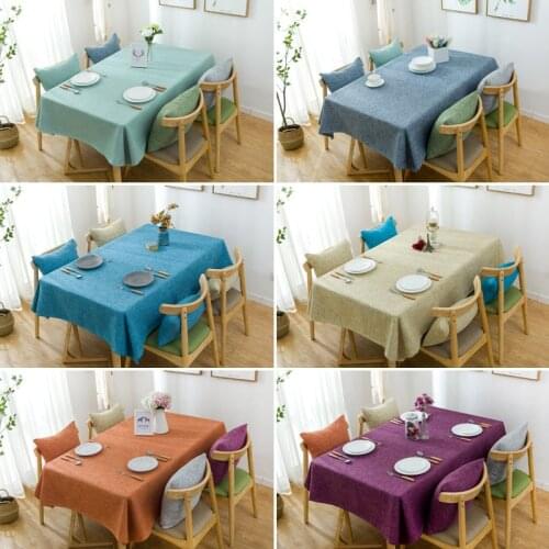 Tablecloth Rectangular Table Cloth Dining Table Cover Solid Color Cotton Linen Tablecloth Wedding Kitchen Dining Table Cover