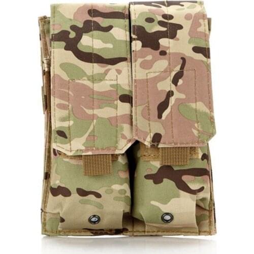 Tactical Double Molle Pistol M4 Magazine Pouch Flashlight Holder Airsoft Gun Accessories Hunting Waist Belt Mag Bag