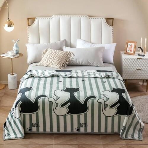 Cat High quality Thicken plush bedspread blanket 200x230cm High Density Super Soft Flannel Blanket for the sofa/Bed/Car SSXYX