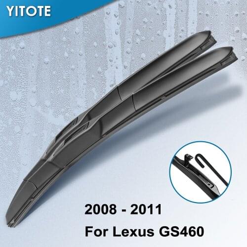 YITOTE Windscreen Hybrid Wiper Blades for Lexus GS460 Fit Hook Arms 2008 2009 2010 2011