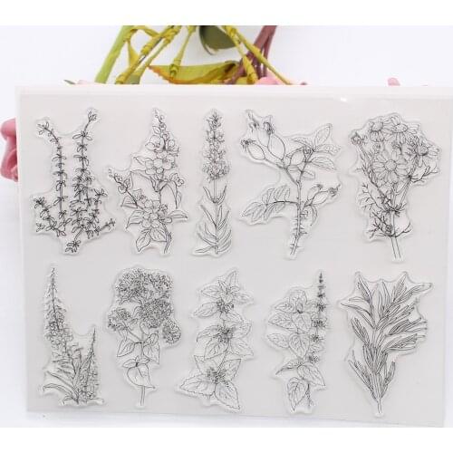 ZFPARTY Herbs and Spices Botanical Transparent Clear Stamps Seals for DIY Paper Craft Scrapbooking Decoration