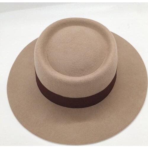 202009-naonao-aotuding winter wool British style nude fedoras cap men women leisure panama jazz hat