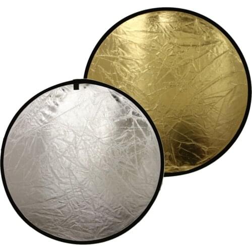 2 in1 60/80cm Light Mulit Collapsible Disc Photography Reflector Outdoor or Photo Studio Accessories for flash light Sliver/Gold