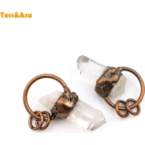 3pcs Fashion Summer Natural White Crystal Pillar Irregular Pendant Necklace Quartz Crystal Simple Collocation Necklace For Women