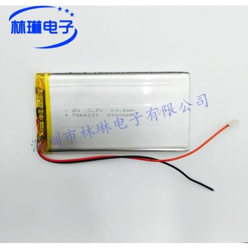 7565121P 3.7V 8000mah with protective board GPS navigation tablet polymer lithium battery Rechargeable Li-ion Cell