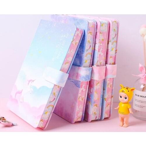 A5 Japanese Creative Stationery Gift for Girls Cute Colorful Pages Hardcover Diary Notebook Notepad
