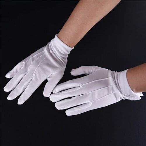 1Pair White Formal Gloves White Honor Guard Parade Santa Women Men Inspection