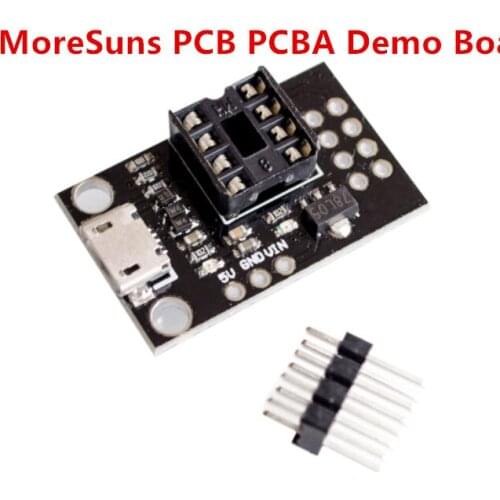 Free Ship10pcs Pluggable Development Board For ATtiny13A/ATtiny25/ATtiny45/ATtiny85 Programming Editor Micro Usb Power Connector