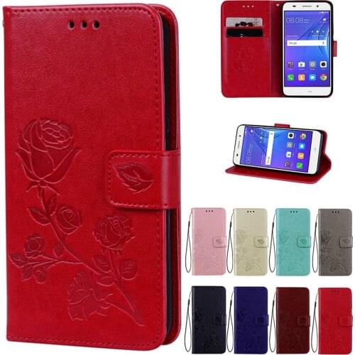 5.0" Huawei Y3 Case PU Leather Silicon Rose Floral Cover Wallet Phone Bags Cases for Huawei y3 Version Coque funda