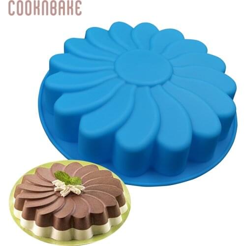 COOKNBAKE DIY Silicone Cake Mold Single Flower DIY Baking Cake Pan Sun Flower Jelly Mold FDA Quality CDSM-124