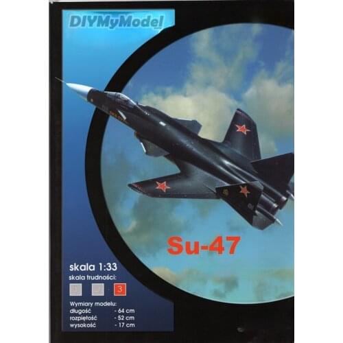 DIYMyModeI Su47 Golden Eagle multi-function supersonic fighterDIY Handcraft Paper Model KIT Handmade Toy Puzzles Gift Movie prop