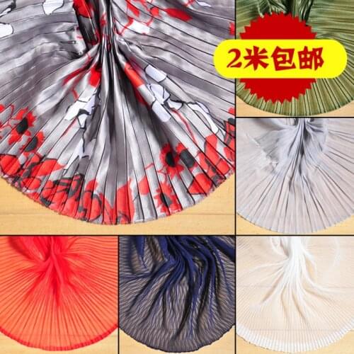 Accordion chiffon imitated stain pleated fabric mesh cloth and handmade dress fabric