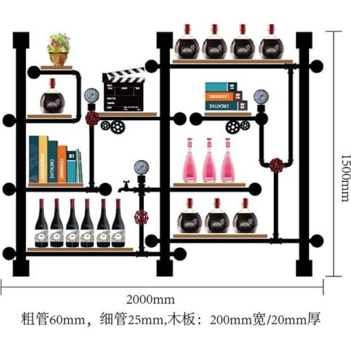 Creative Bottle Organizer For Wine Rack Storage & Display,bookshelf/house Decoration Art Tv Cabinet Made Of Iron Pipes And Wood