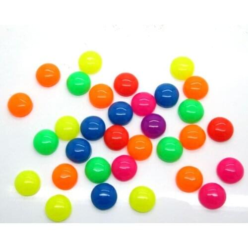 100Pcs 8mm Mixed Resin Round Decoration Crafts Kawaii Bead Flatback Cabochon Fridge Magnet Scrapbook DIY Accessories Buttons