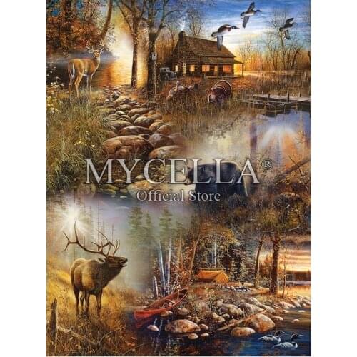 Forest Full Square 5D DIY Diamond Painting Wild Life Landscape Diamond Embroidery Cross Stitch Mosaic Home Decor Animals Posters
