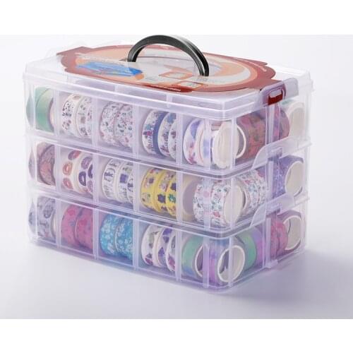 Multifunction Scapbooking Plastic Storage Box For Washi Tape Cosmeti Drug Home Organizer Transparent Multi - case