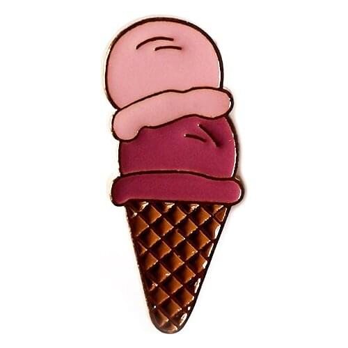 Fashion Enamel Brooch Pink Ice cream Pins For Backpacks Womens Brooches Jewelry Gifts