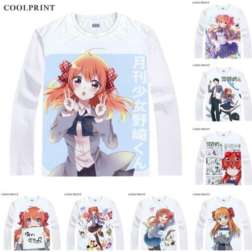 Moe Anime Monthly Girls' Nozaki-kun T-Shirts Multi-style Long Sleeve Shirts Gekkan Shojo Nozaki-kun Chiyo Sakura Cosplay Shirt