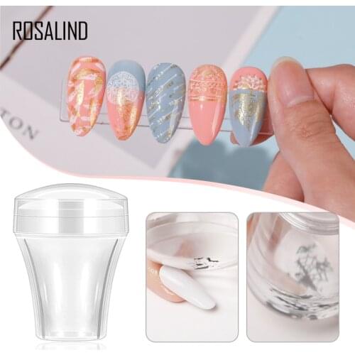 ROSALIND Nail Stamper Silicone Stamp Head Transparent Double Side Stamper Scrape Set For Nail Art Design Tools Kit Need Template