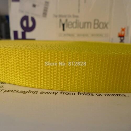 1" 25mm #32 Lemon Yellow Color Nylon Polypropylene Bag Straps Webbing 100 Yards