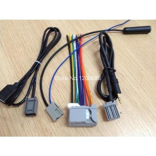 New CD wire harness sets for Honda contain horn tail wire FM radio antenna AUX USB wire