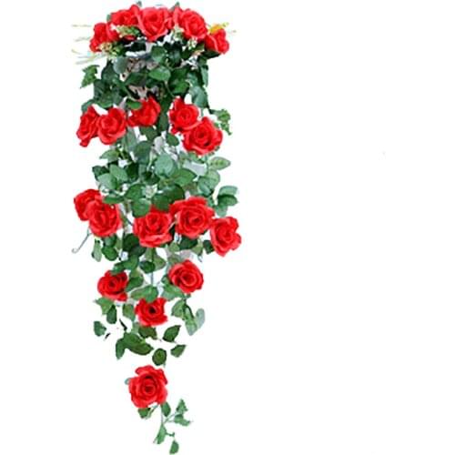Charmful Rose Vine Stylish Creative Artificial Rose Flower Hanging Garland Flower Hanging Decor