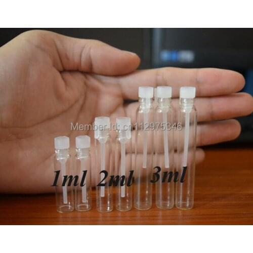 Wholesale by DHL Free - 1ML Empty Liquid Sample Glass Bottle Perfume 1CC Vials Empty Tubes 1000pcs/lot With Tracking