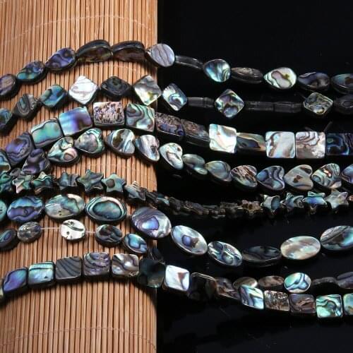 2021 New Fashion Natural Peacock Blue Abalone Shell Beads Smooth Loose Beads for Jewelry Making DIY Bracelets and Necklaces Gift