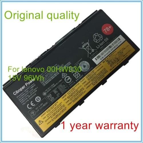 Original Laptop Battery for P70 Series FRU 00HW030 AMS FB10F46468 15v 6.4AH 96WH 4ICR18/65-2