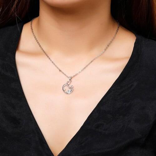 Zhijia gold silver color heart shape family love baby mother pendant necklace for women mothers day gifts
