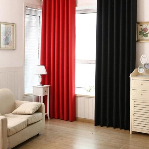 1 Pcs Blackout Curtains Solid Color Blackout Cloth Insulation Curtain for Livingroom Bedroom 1Pcs