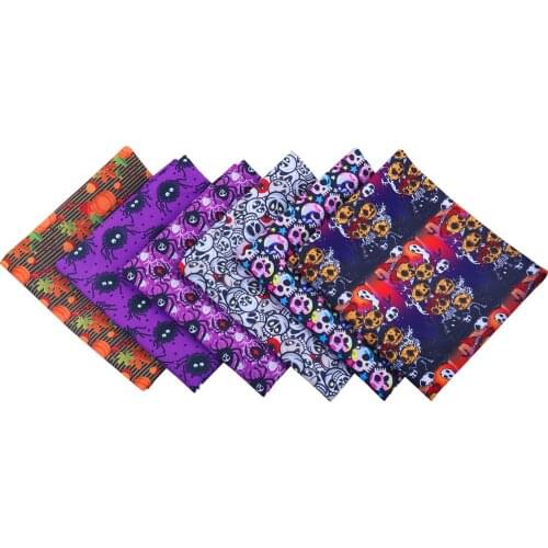 Polyester cotton printed fabric quilt Halloween celebration clothing home textile Christmas polyester patchwork 50 * 140cm/piece