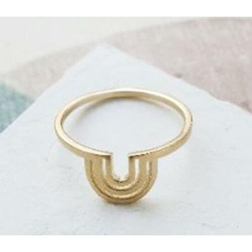 Titanium Steel Geometric Ring Simple And Compact Temperament Ring Gift for Women Mother Wife Girlfriend Lover BH