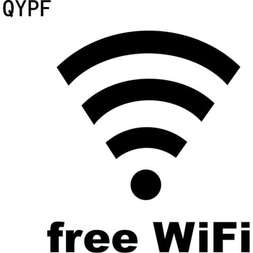 QYPF 14.1CM*15.5CM Fashion Free WiFi Vinyl Graphical Decoration Car Sticker Decal Black Silver C15-2213