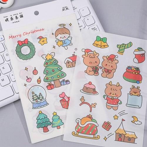 6 Pcs/lot Merry Christmas Decorative Stickers Scrapbooking Stick Label Diary Stationery Album Cute Santa Claus Sticker