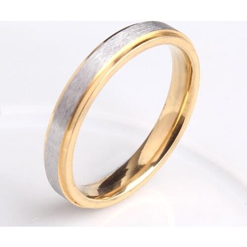 4mm gold color brushed 316L Stainless Steel wedding rings for men women wholesale