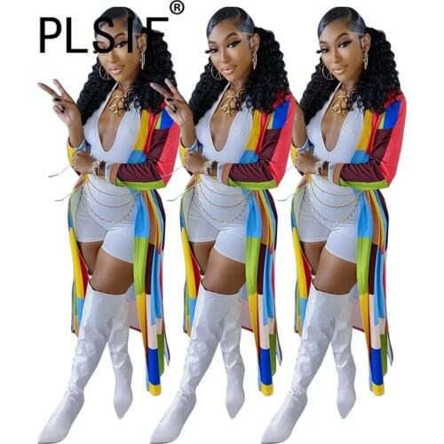 European Style Print Sexy Cool Streetwear Trench Tops Autumn Full Sleeve Ladies Sexy Coat Trench