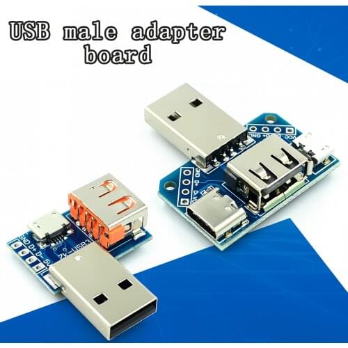 USB Head Switchboard Male USB Connector to Type-c Micro USB Female USB 2.54-4P transfer test board USB adapter plate