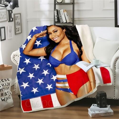 Thicken Blanket Nicki Minaj Printed Throw Blankets for Beds Plush Fluffy Teenager Home Decoration Beddings Men Women Adult Quilt