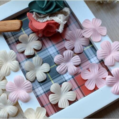 20 Pieces/lot 3cm Vintage Beige Pink Flower Sewing Sew On Lace Appliques Patch DIY Free Shipping