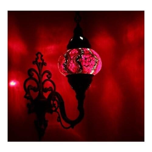 Artpad Vintage Glass Turkish Mosaic Lamps Handmade Bedroom Study Living Room Corridor Porch Aisle E14 Turkish Lamp on the Wall