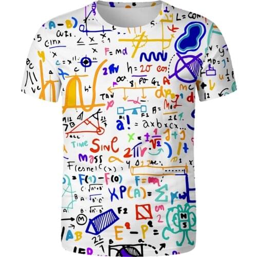 Funny 3d T shirt Mathematical formula Summer tshirt Streetwear 3D Tee Shirt men oversized Soft T-shirt Math enthusiast clothes