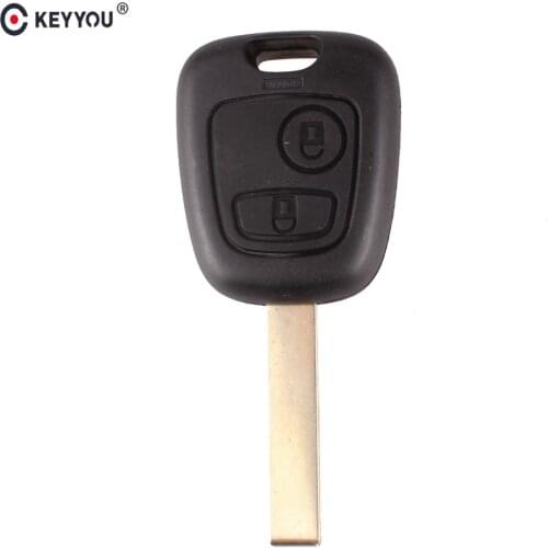 KEYYOU 2 Buttons Remote Car Key Case Shell Blank For Citroen C2 C3 C4 Replacement Auto Key Shell With Groove Blade