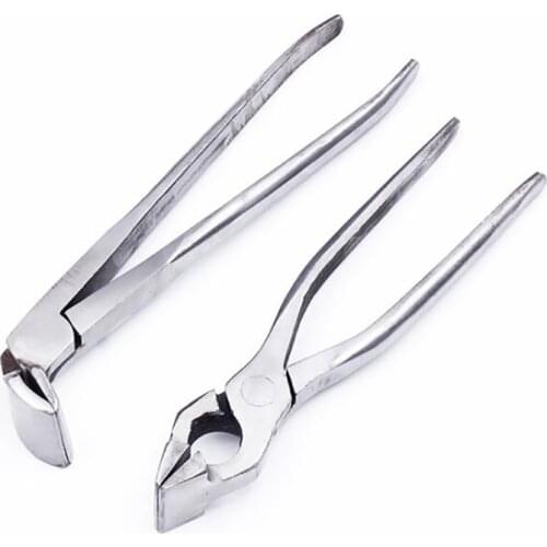 Leathercraft Flatten Plier Clamp, Leather Edge Adjustment Press Flatten Plier for Bag Belt, Curved/ Straight Head, Leather Plier