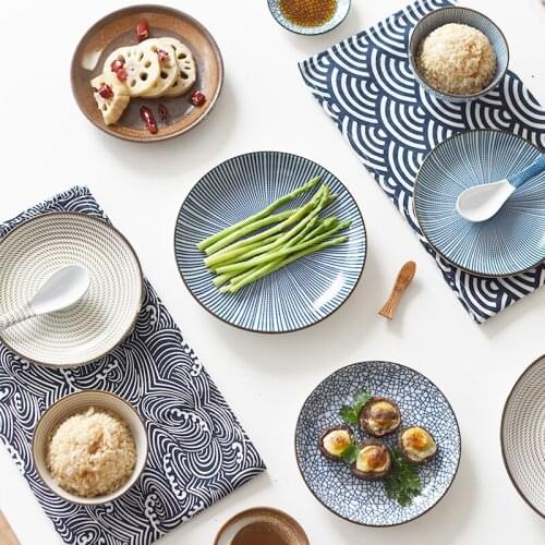 1pc Japanese Dinner Plate Ceramic Plate Dish Desset Rice Dinner Dishes Round Dinnerware 6.5 Inch8 Inch Sushi Plate Plates Dinner