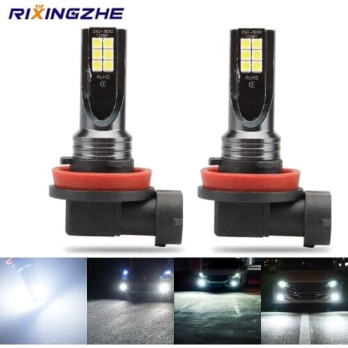 2PCS 9005 LED HB3 LED 9006 LED HB4 LED Car Fog Lights With 3030 Chips12LED 6000K White Auto Fog Lamp Day Running Light 12V