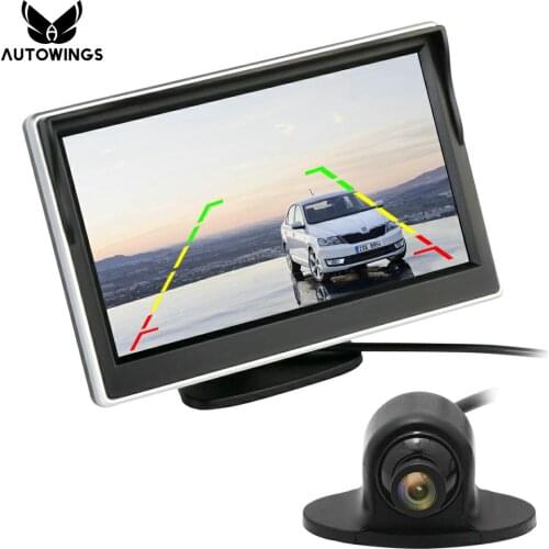 2 in 1 5 Inch HD 800*480 Digital TFT LCD Car Monitor Rear View Mini Camera Reverse Monitor Car Parking Assistance Backup VCD/DVD