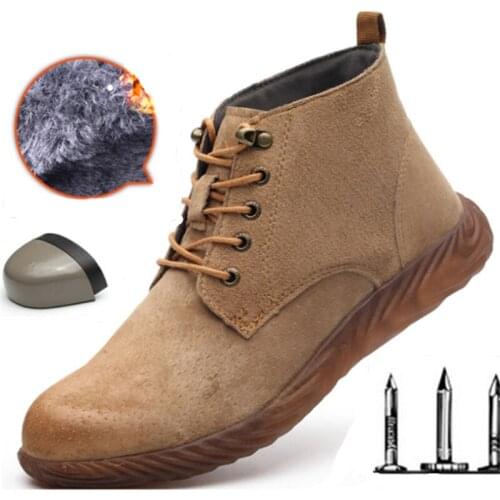 2019 Luxury Designer Winter Boots Men Shoes Motorcycle Sneakers Waterproof Steel Toe Cap Work Safety Shoes Unbreakable Shoes