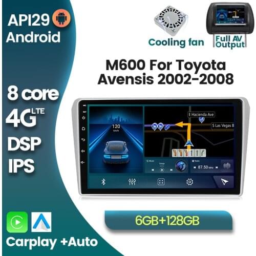 HD 1280x720 Android 10 4G LTE Car Radio Multimedia Navigation GPS Player for Toyota Avensis 2002-2008 2DIN NO DVD Carplay AUTO